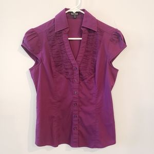 2/$20 Express Essential Stretch cap sleeve button up with lace accents